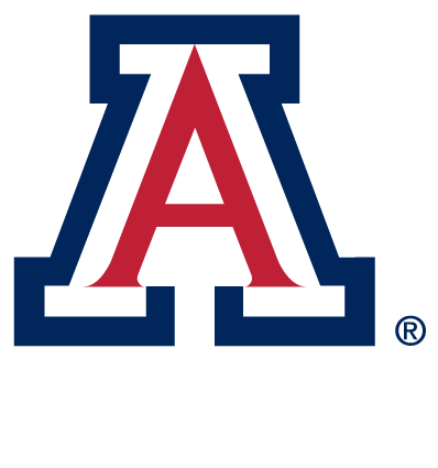 University of Arizona logo with red A and blue outline.
